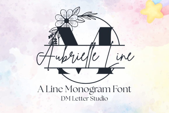 Aubrielle Split Monogram: A Delicate Script for Editorial Elegance